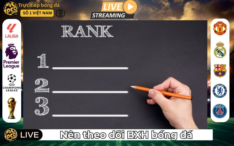 Vì sao bạn nên theo dõi bảng xếp hạng bóng đá?